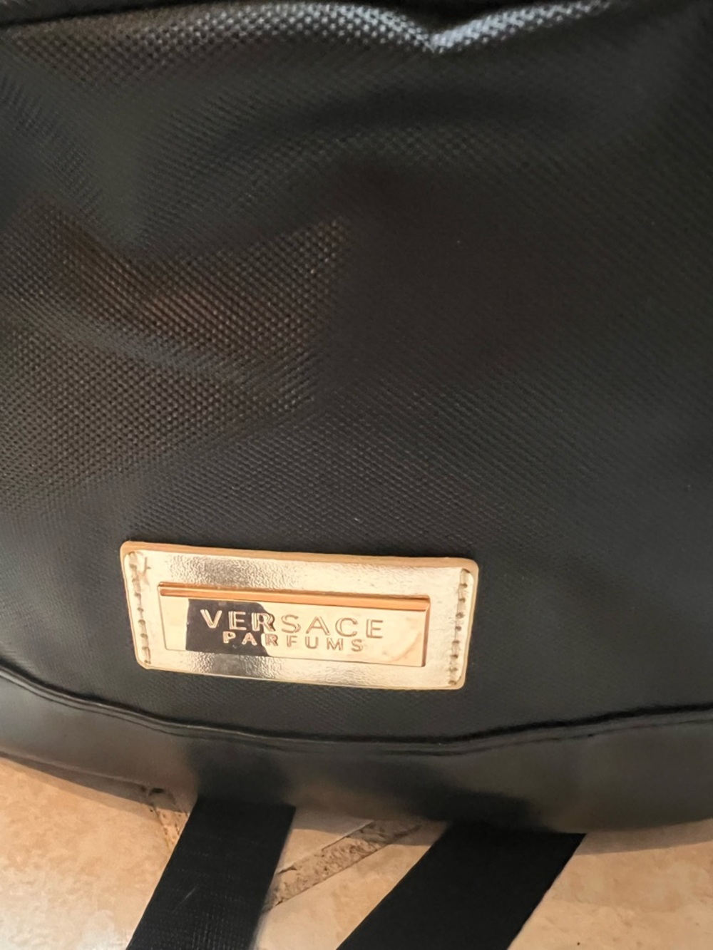 Versace Parfums Black Women's Drawstring Backpack Purse - Chic Everyday Bag - Picture 6 of 6